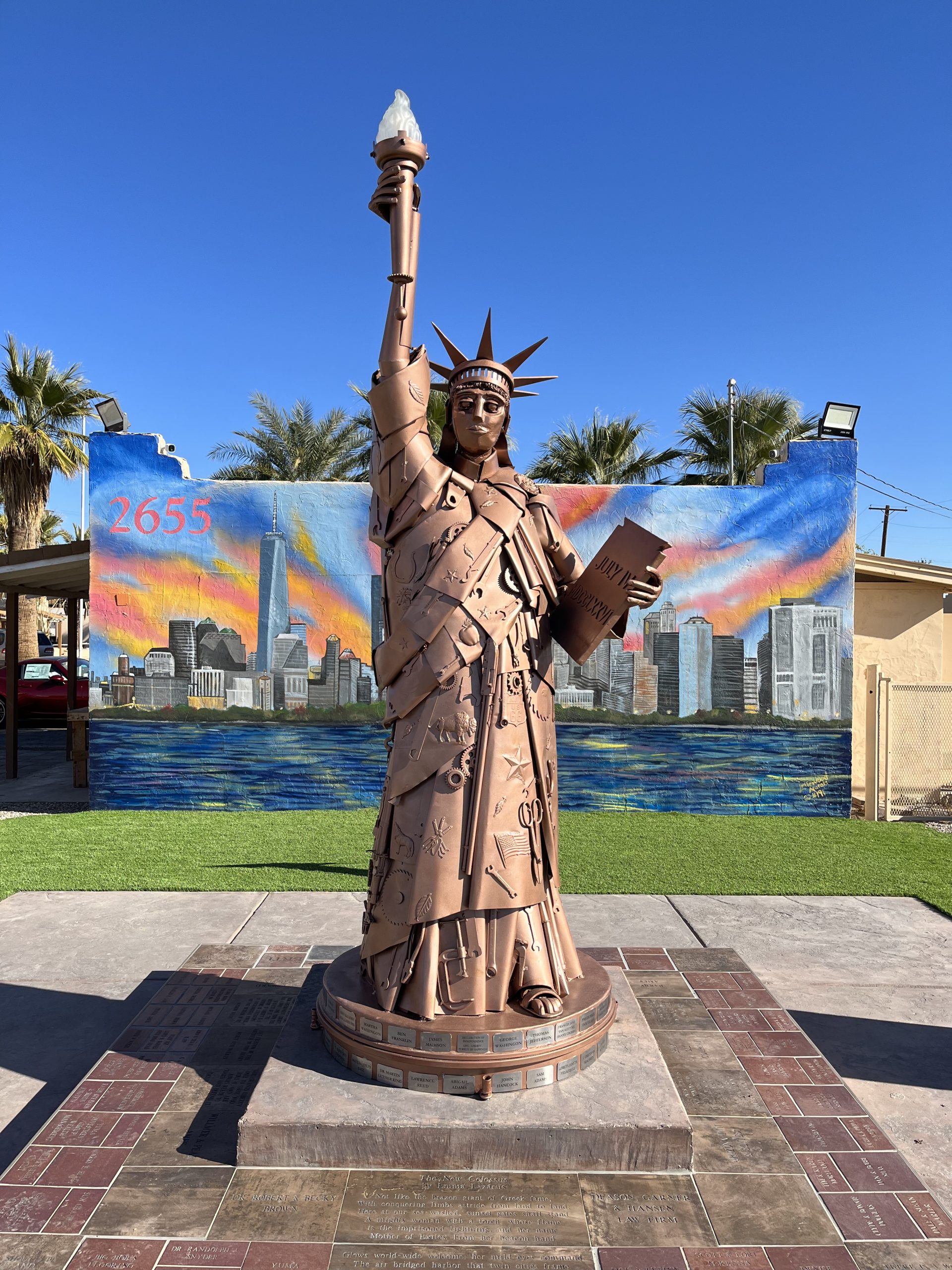 Statue Lighting Up Liberty in Yuma